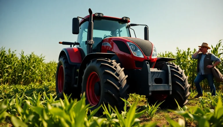 AF88 tractor showcasing its powerful design in a vibrant agricultural setting.