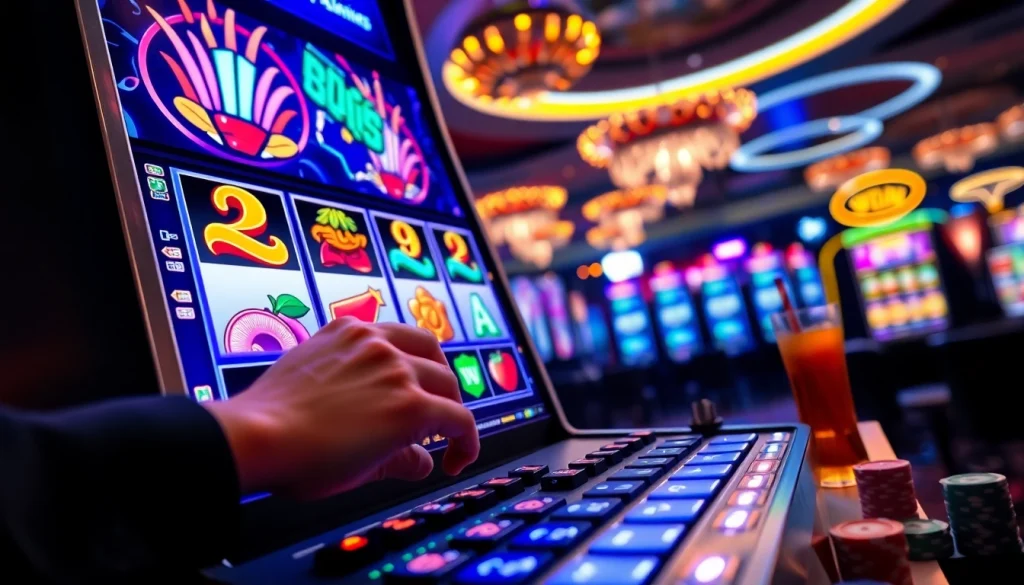 Menampilkan bandar bola slot yang memikat dengan tampilan grafis yang berwarna-warni dan interaksi pengguna yang dinamis.