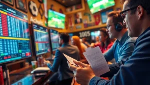 Engaged bettor in a sports bar, exploring the best sports betting sites in Mexico with live odds.