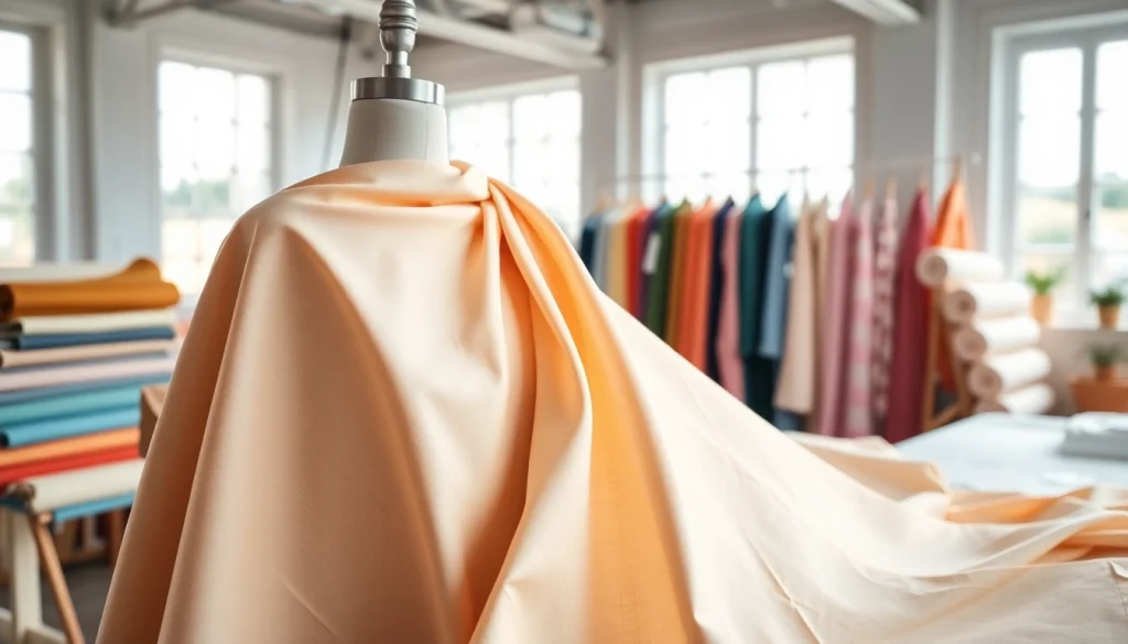 Punta di Roma stof prachtig uitgestald in een creatief modeatelier met een stijlvolle uitstraling.