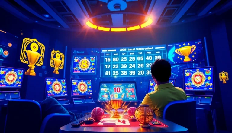 Menggambarkan pengalaman bermain togel online dengan antarmuka yang menarik dan grafis yang cerah.