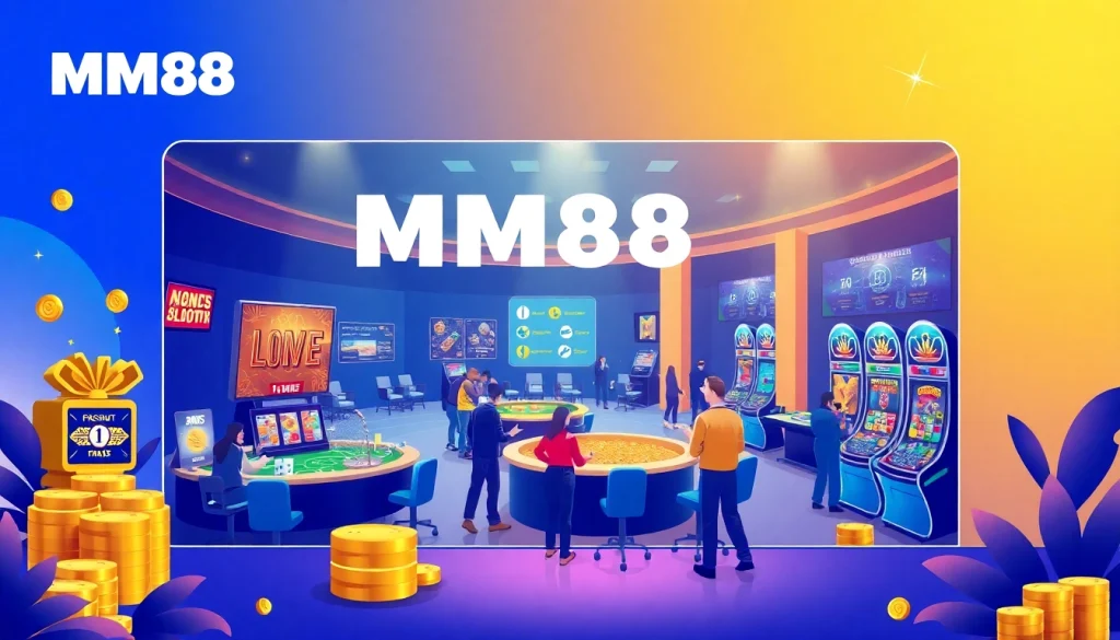 Online gaming experience at mm88 sa com, showcasing a vibrant homepage with casino games and sports betting.