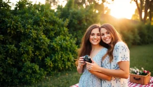 Engagement photographers Tampa capturing a romantic outdoor moment with a couple in nature.