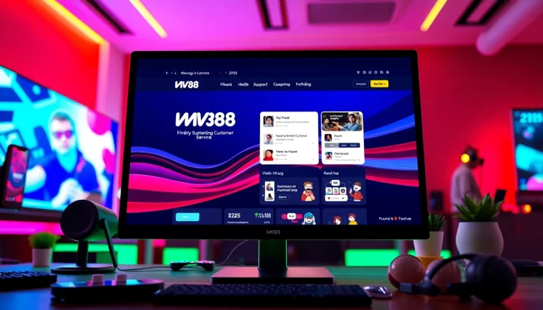 MV88 online gaming interface showcasing vibrant user experience and support.