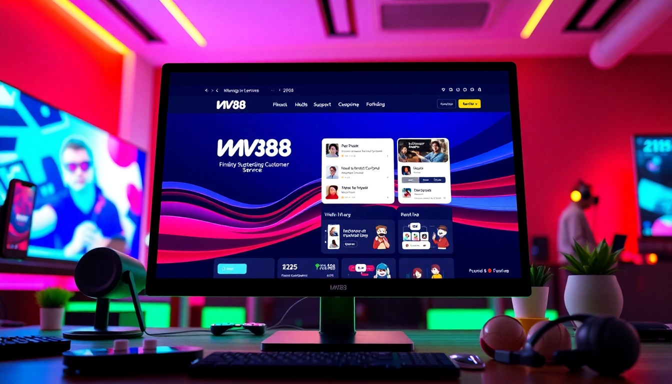 MV88 online gaming interface showcasing vibrant user experience and support.