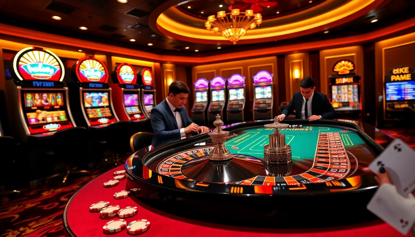 Khela88 players enjoy thrilling betting at a luxurious casino table, highlighting excitement and high stakes.