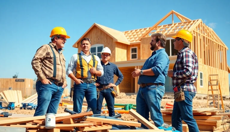 Builders collaborating on-site, showcasing the impact of Texas association of builders in construction.