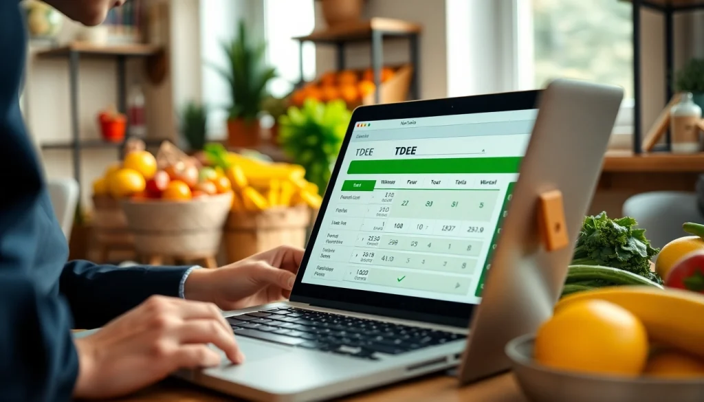 Calculate daily energy expenditure using the TDEE calculator in a professional kitchen setup