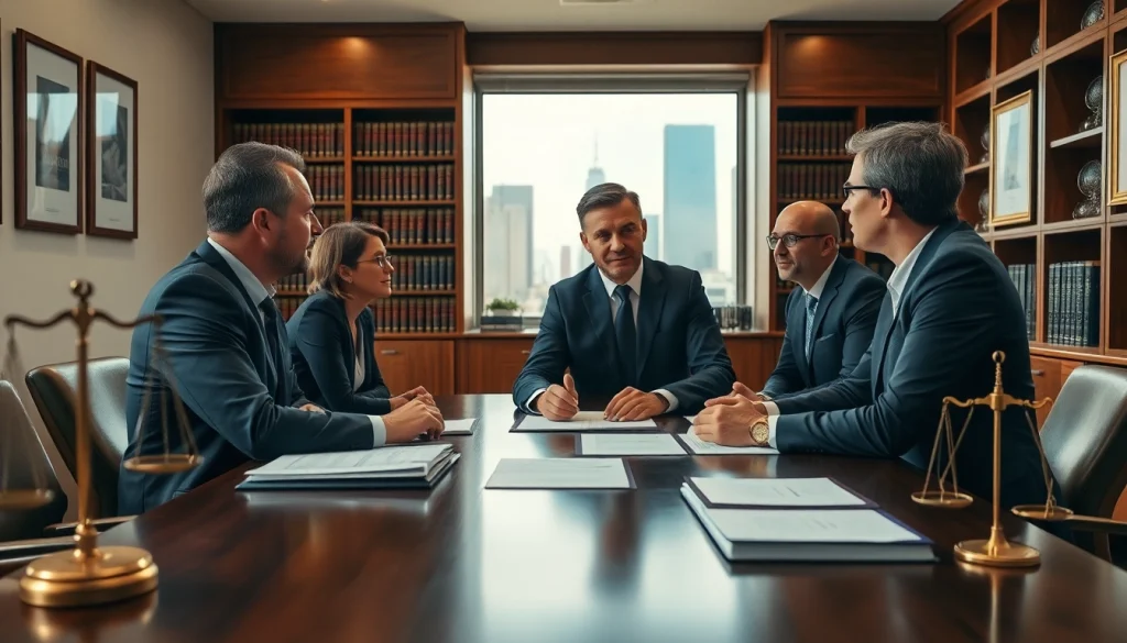 Consulting with a dedicated eminent domain lawyer in a modern office.