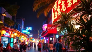 Experience the thrill of 다낭밤문화 with a vibrant nightlife scene featuring lively bars and colorful lights in Da Nang.