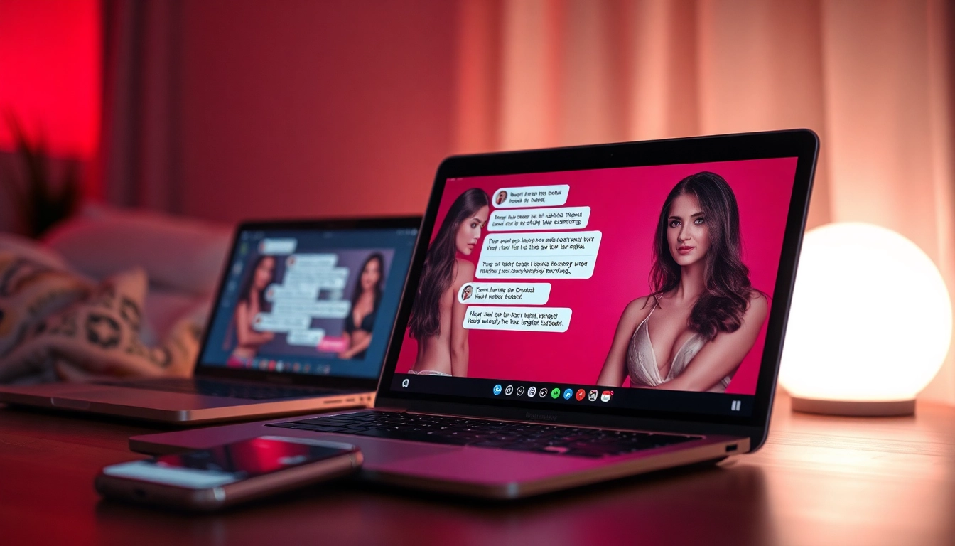 AI sexting featuring intimate text exchanges with diverse character avatars.