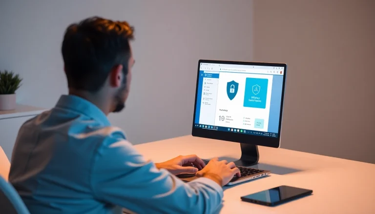 Download VPN fre and secure your connection with ease from a laptop in a calm workspace.