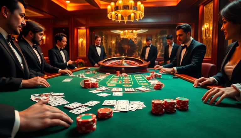 S8 gaming table filled with poker chips and cards, showcasing thrilling casino action.