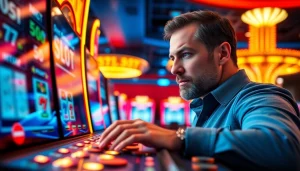 Menempatkan slot bet 50 pada mesin slot yang berkilau dan menarik.