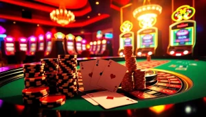 Play exciting casino games like lc 88 at a luxurious roulette table with vibrant poker chips.