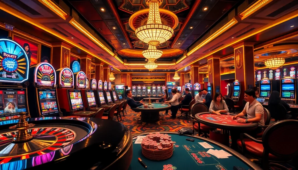 Experience the thrill of high-stakes gambling at https://www.slots899.com/ with vibrant slot machines and roulette wheels.