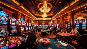 Experience the thrill of high-stakes gambling at https://www.slots899.com/ with vibrant slot machines and roulette wheels.