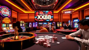 Experience the thrill of online gambling at Trang chủ XX88 with vibrant casino elements and engaging gameplay.