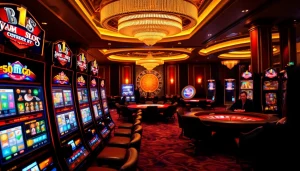 Experience the thrill of a game at slot server kamboja no 1 with vibrant slot machines and luxury tables.