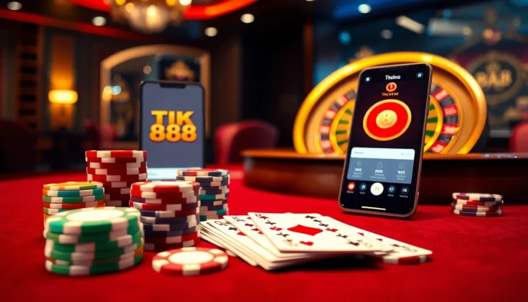 Trải nghiệm cảm giác chiến thắng tại tik 88 với những yếu tố casino sống động và bầu không khí chơi game sôi động.