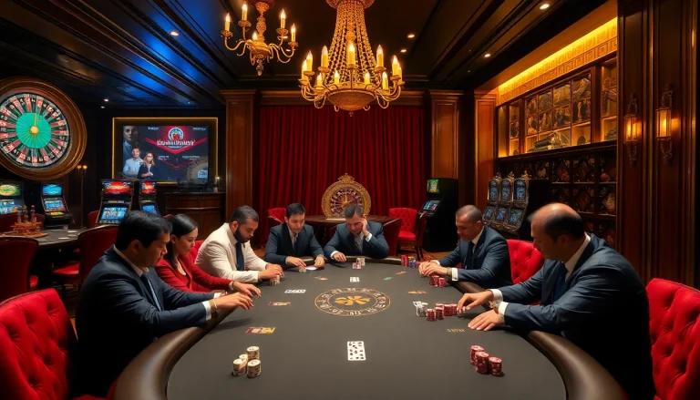 Experience the luxury of S88 VIP with high-stakes poker games in an opulent casino setting.