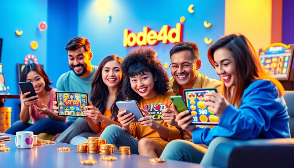 Kode4d online gaming platform showcasing diverse players enjoying vibrant slot games.