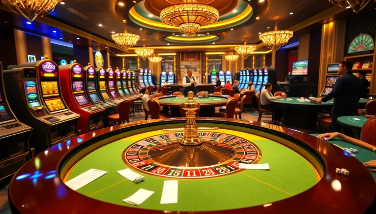 Experience the thrill of 11UU at a high-stakes casino with vibrant roulette and slot machines.