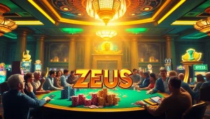Rasakan kemenangan mendebarkan pada mesin slot Zeus di tengah suasana kasino mewah.