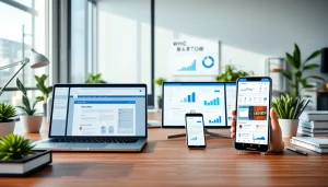 在现代办公环境中展示设备与文档的高效WPS下载。