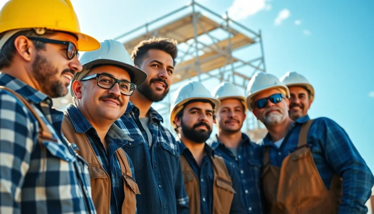 Builders discussing plans for a project, highlighting the Texas association of builders.