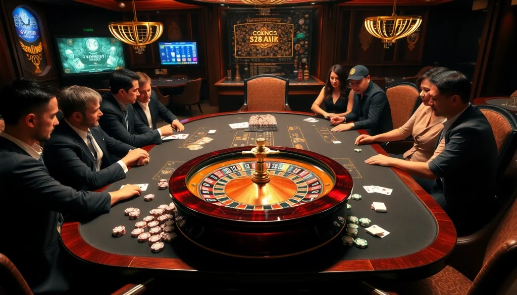 High-stakes players enjoying the s88vip casino experience at a luxurious gaming table.