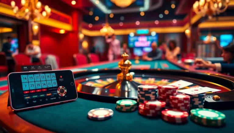 S88bet players engaging with poker chips at an upscale casino table.