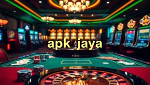 Experience the apk jaya excitement at a vibrant casino table loaded with chips and cards.