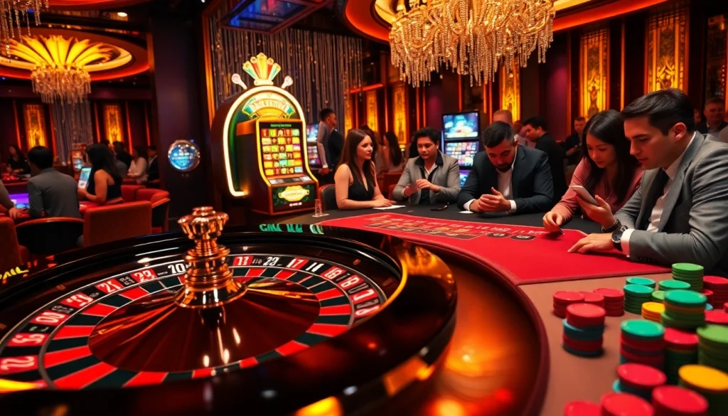 A thrilling casino environment highlighting the hidden wiki 2026 with immersive gambling elements like poker games and roulette.