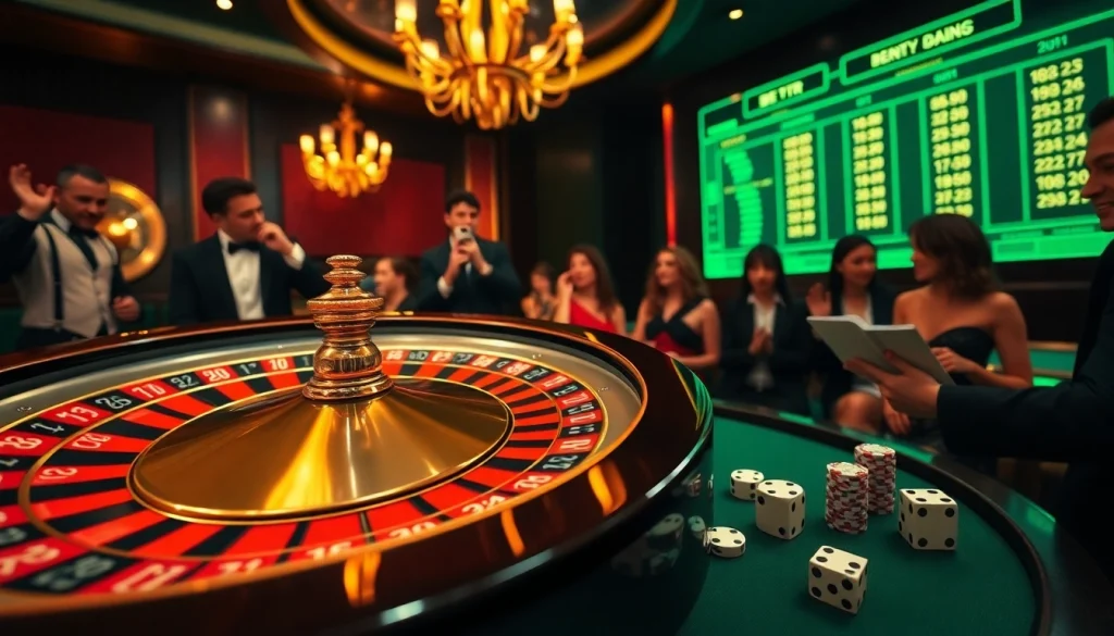 High-stakes gaming scene featuring BDTK666-themed roulette, chips, and dice.