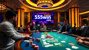 Experience the thrill of winning at 555win com with vibrant casino tables and engaging players.