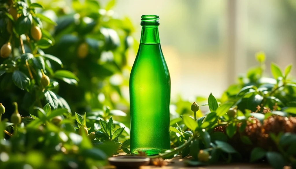 Discover the innovative BOTOL169 bottle amid fresh greenery, symbolizing eco-friendly packaging.