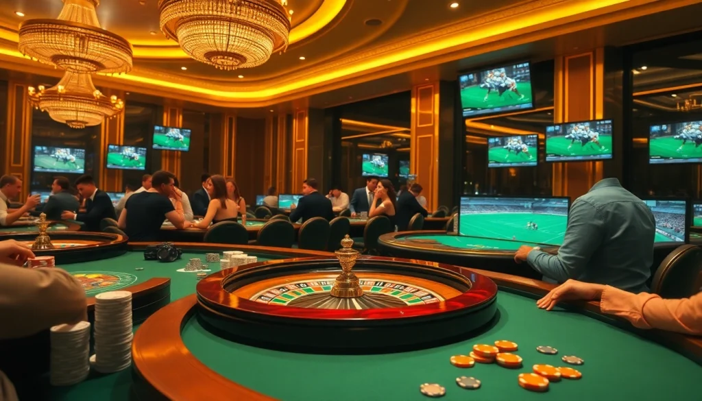 Experience live sports betting at https://vaoluoitv.it.com with engaging poker chips and roulette tables.