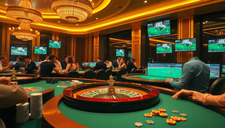 Experience live sports betting at https://vaoluoitv.it.com with engaging poker chips and roulette tables.