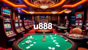Experience the thrilling atmosphere of u888 casino with vibrant slot machines and poker tables.