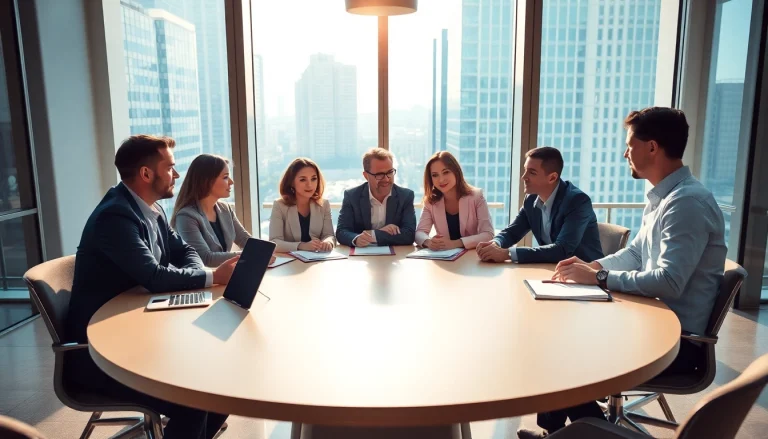Collaborative scene of an AI consulting company in UK showcasing a diverse team in a modern office.