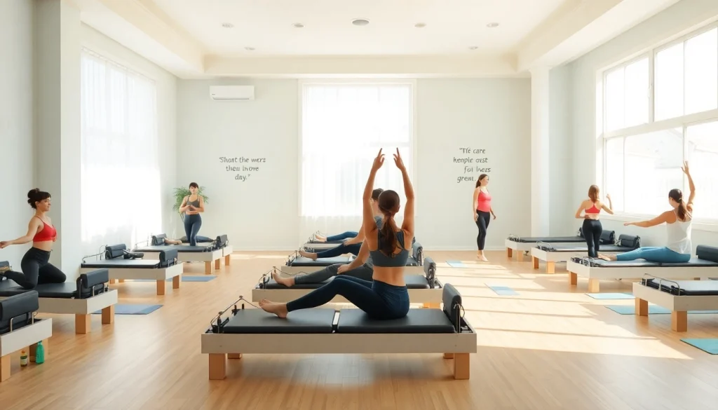 神戸の安いピラティススタジオ：明るくアットホームな雰囲気で多様な人々がピラティスを練習している