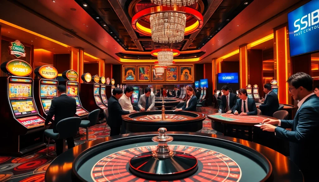Experience the thrill of SOIBET casino gaming with vibrant slot machines and poker action.