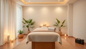 출장마사지 in a tranquil home setting with soothing colors and a calming ambiance.