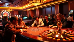 Experience KJC excitement at a luxurious casino with immersive gaming tables and vibrant atmosphere.
