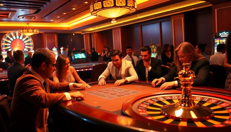 Experience KJC excitement at a luxurious casino with immersive gaming tables and vibrant atmosphere.