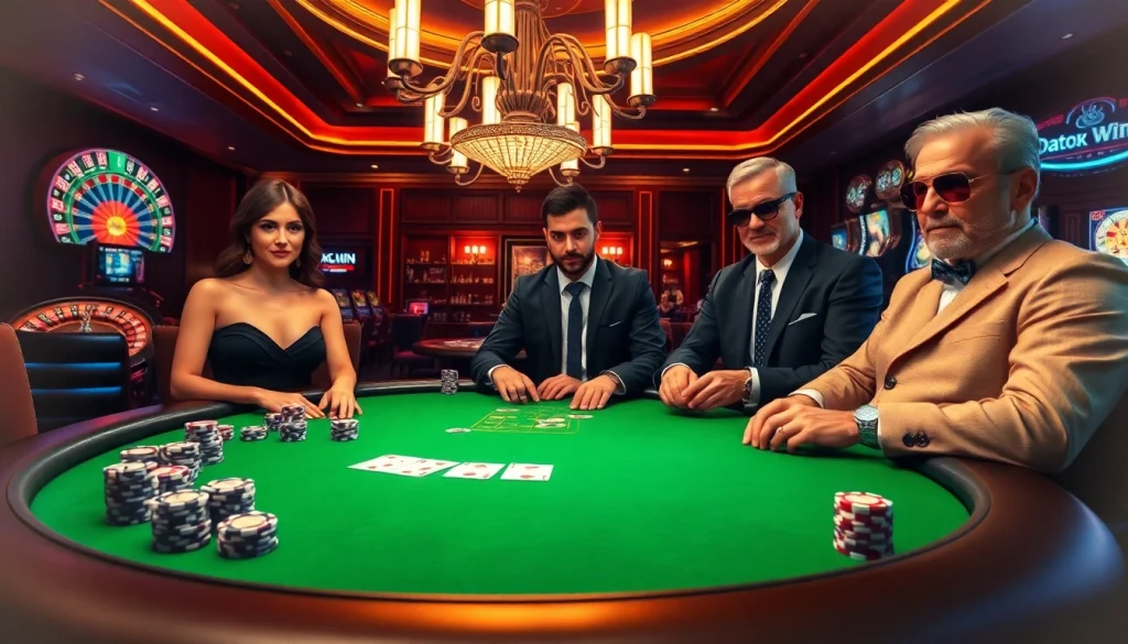 Pengaturan permainan poker yang menarik dengan kata kunci Datukwin disorot, menampilkan kemewahan dan sensasi.