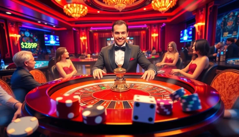 Experience the thrilling atmosphere of 789P with vibrant casino scenes and engaging players.