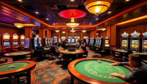 Experience the thrill at b52 club with vibrant tables and lively gaming atmosphere.