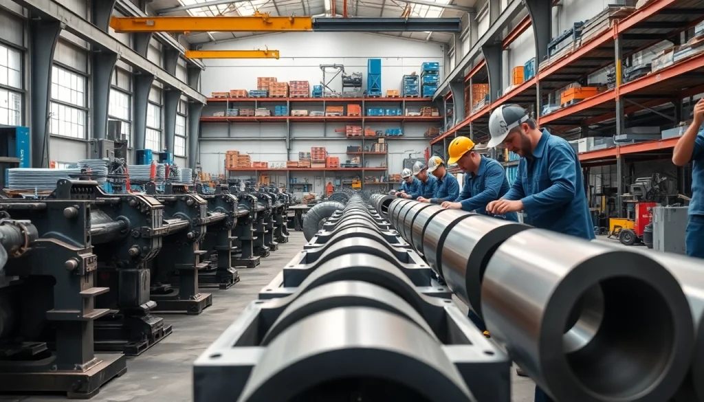 Steel fabricators near me constructing custom metal structures with precision in an industrial setting.